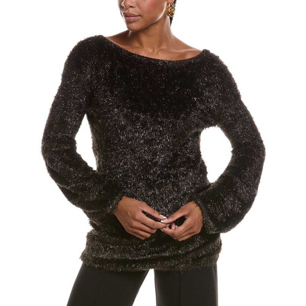 Diane Von Furstenberg Womens  Serina Eyelash Tinsel Sweater, Brown